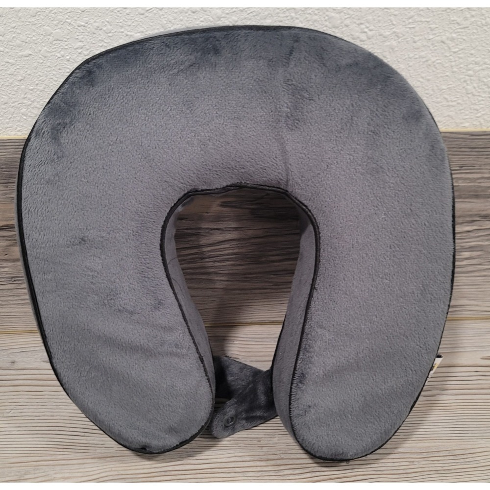 memory foam neck support bed pillow gray with snap